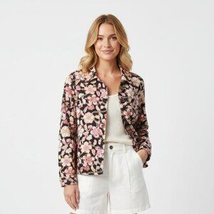 Vintage Sigrid Olsen Jacket Y2K Floral Boho Cottage Coastal Retro Pink M